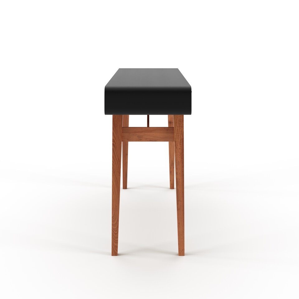 image 1 of Pevensey Office Desk in Black Oak Look | Black | Black Oak