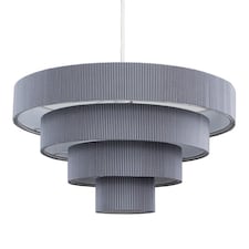 ValueLights Modern 4 Tier Dark Grey Fabric Ceiling Pendant Light Shade