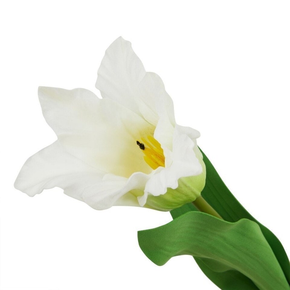 image 1 of The Natural Garden Collection Parrot Tulip - Artificial Flower (Single Stem) - Plastic - L9 x W9 x H67 cm - White