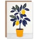image 1 of Lemon Tree Plant Lover Yellow Blue Bright Simple Birthday Greeting Card