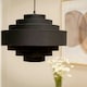 image 1 of ValueLights Sette Fabric Textured Black Tiered Ceiling Pendant Shade