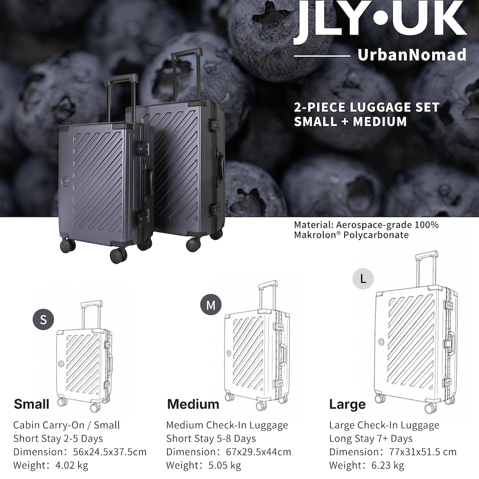 image 1 of Zipperless Suitcase Set, PC Hard Shell, Small & Medium, TSA Lock