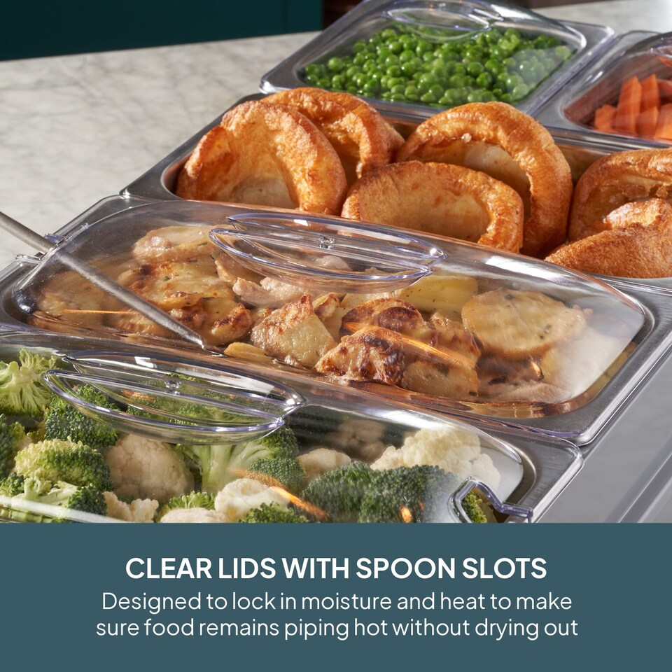 image 1 of Cooks Professional 5-Section Buffet Warmer 9.6L with Hotplate Function | Grey | 5-Section