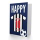 image 2 of Football Strip Kit Black White Striped Top 10 Year old Kids 10th Blue Birthday Card