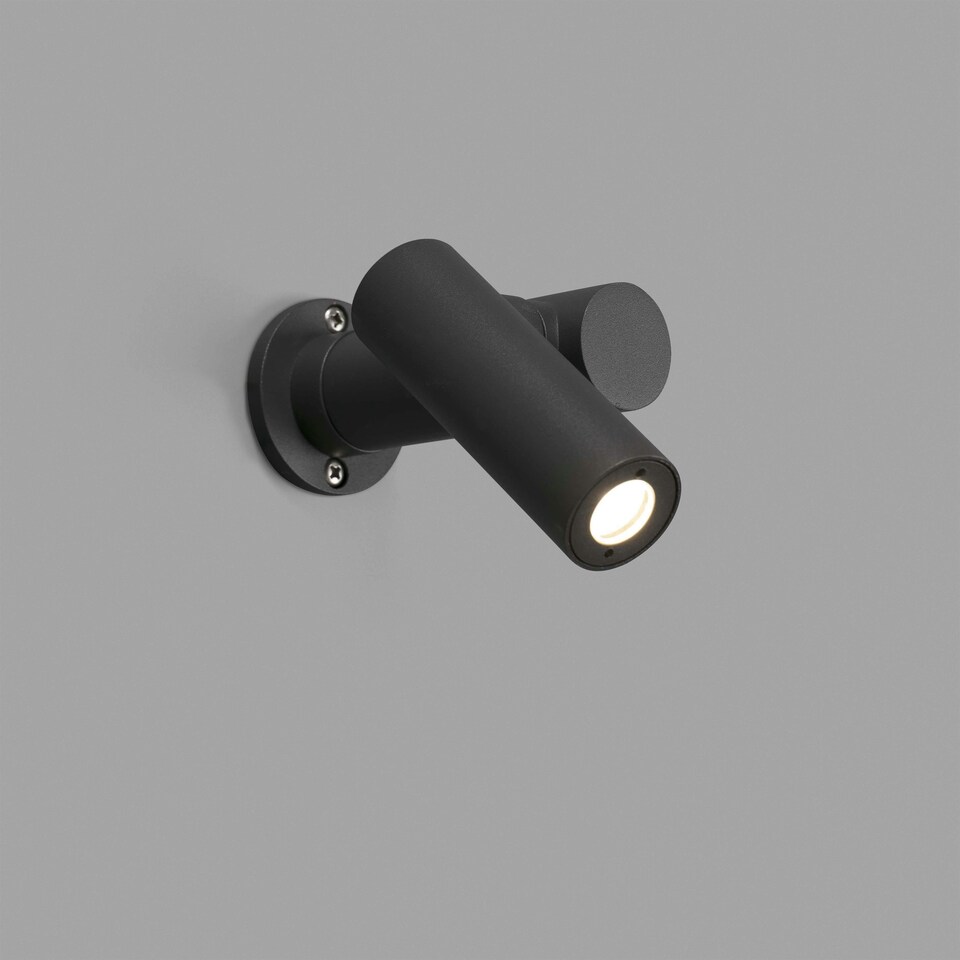 image 1 of Spy Outdoor Wall Lamp Spotlight Dark Grey 6W H140 IP65