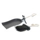 image 3 of Hill Interiors Chrome Crook Handle Hearth Tidy - Silver/Black - 9cm x 14cm x 38cm