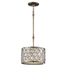 Lucia 1 Light Ceiling Cylindrical Pendant Polished Silver, E27