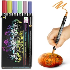 Desire Deluxe Acrylic Paint Pens for Rock Painting, Stone, Ceramic, Glass, Wood, Canvas – Set of 6 Non Toxic Water Based Markers - Great Artists Painting Supplies
