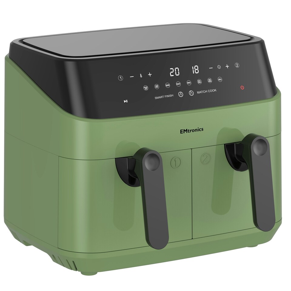 image 1 of EMtronics 9 Litre Digital Double Basket Air Fryer - Sage Green