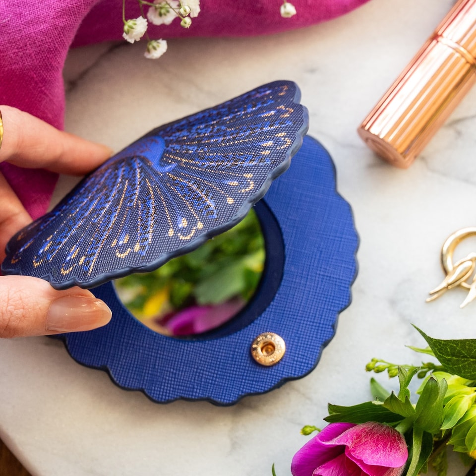 image 1 of Portico Designs Sara Miller Birthday Wellness/ Vitamin Organiser & Shaped Compact Mirror Set