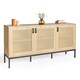 image 1 of VonHaus Rattan Sideboard with 3 Storage Doors & 6 Shelves