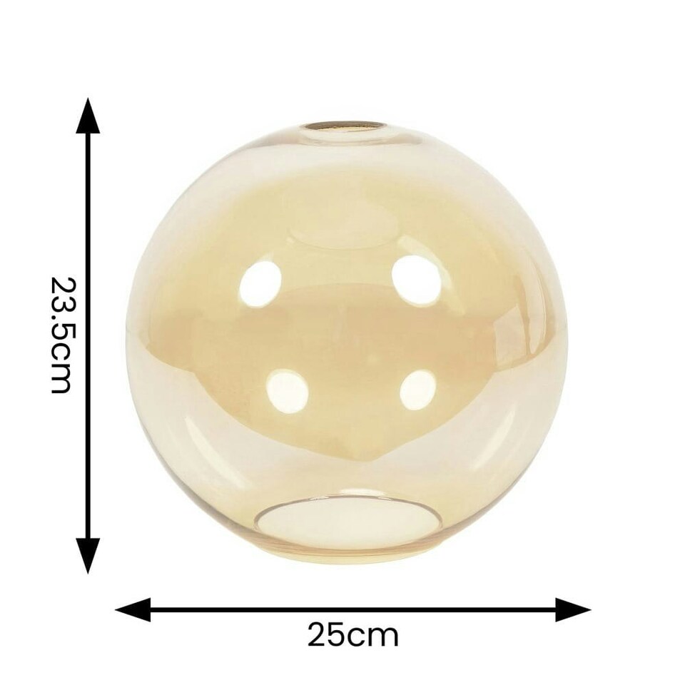 image 1 of ValueLights Bellamy Easy Fit Amber Glass Globe Lampshade Ceiling Light Shade