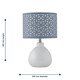 image 8 of First Choice Lighting Set of 2 Tuscan White Ceramic Lamps with Grey Cut Out Shade White | Grey