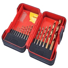 15 Piece titanium coated high speed steel (HSS) drill bit set - F1132