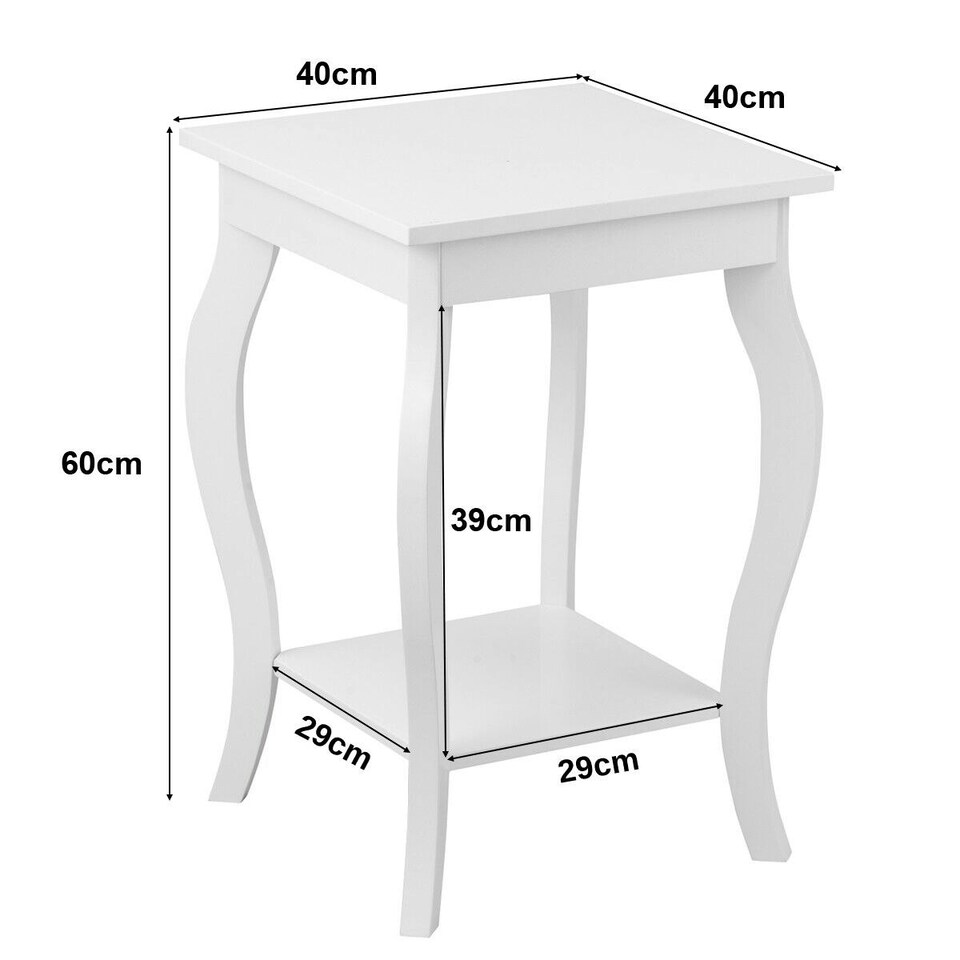 image 1 of COSTWAY Set of 2 End Table Living Room Sofa Side Table White White