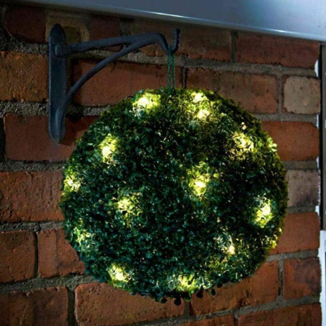 MantraRaj 25CM Solar Powered Topiary Ball 20 LED Flower Lights Dual Function Great For Outdoor Decorations (Green)