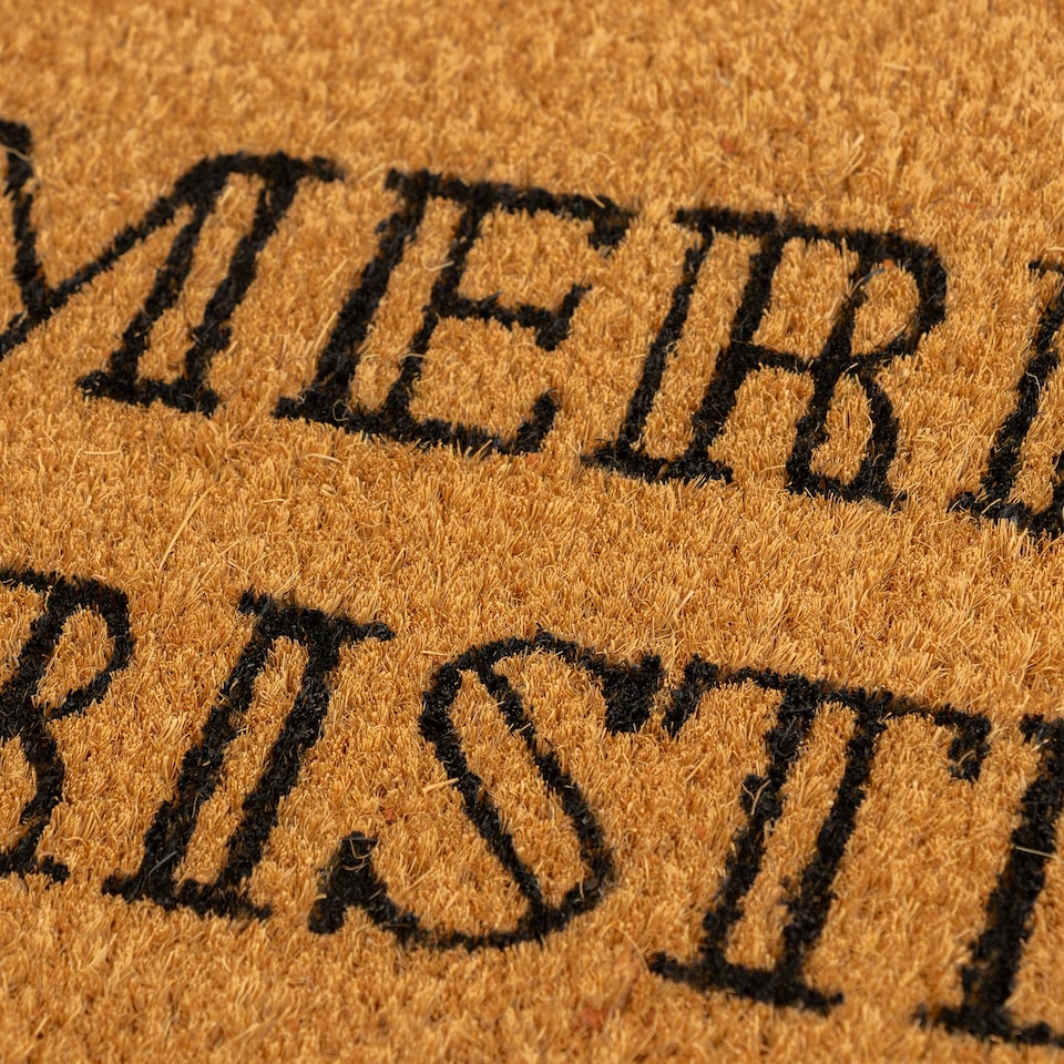 image 1 of Red & Natural Coir “Merry Christmas” Door Mat - 40cm X 60cm