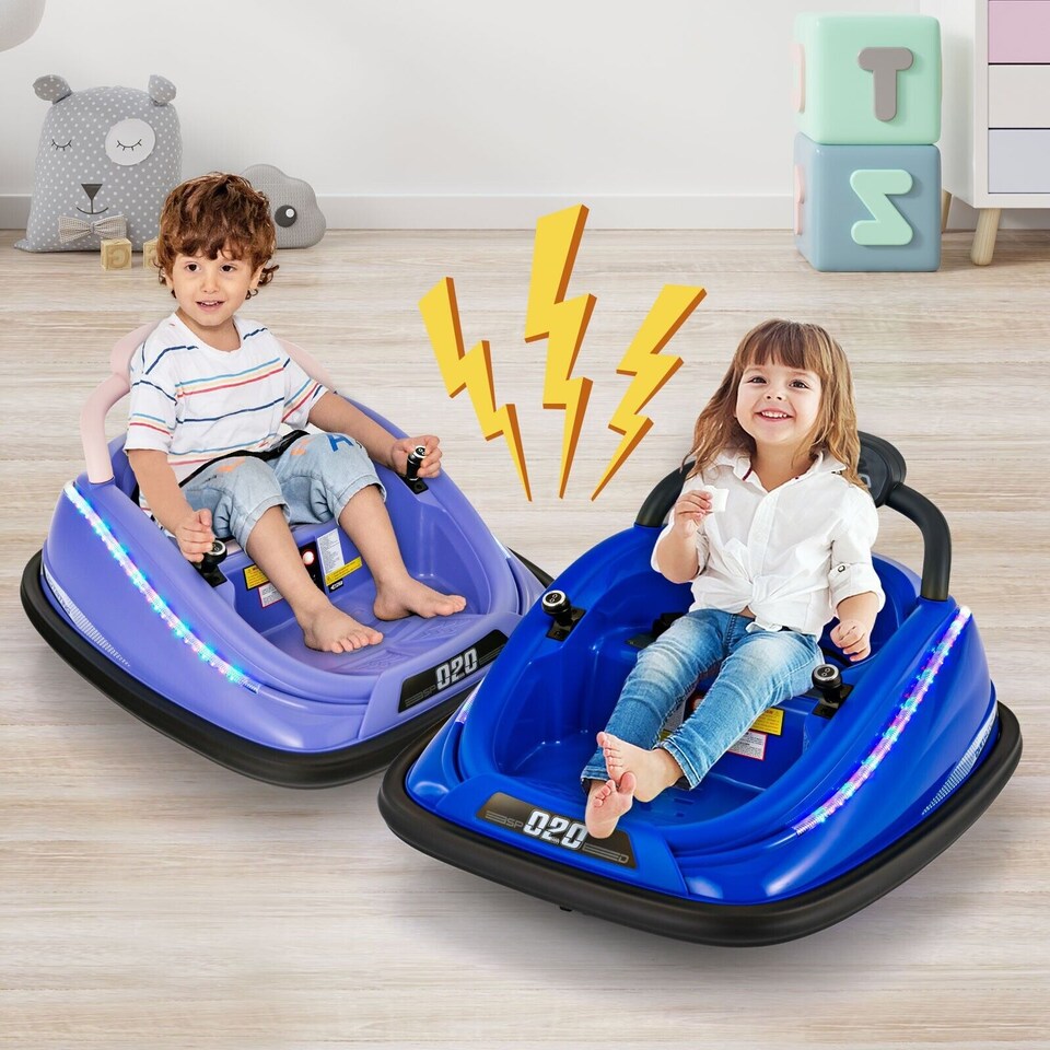 image 1 of COSTWAY Toy Car Kids Ride-On Bumper Car Electric 12V Blue