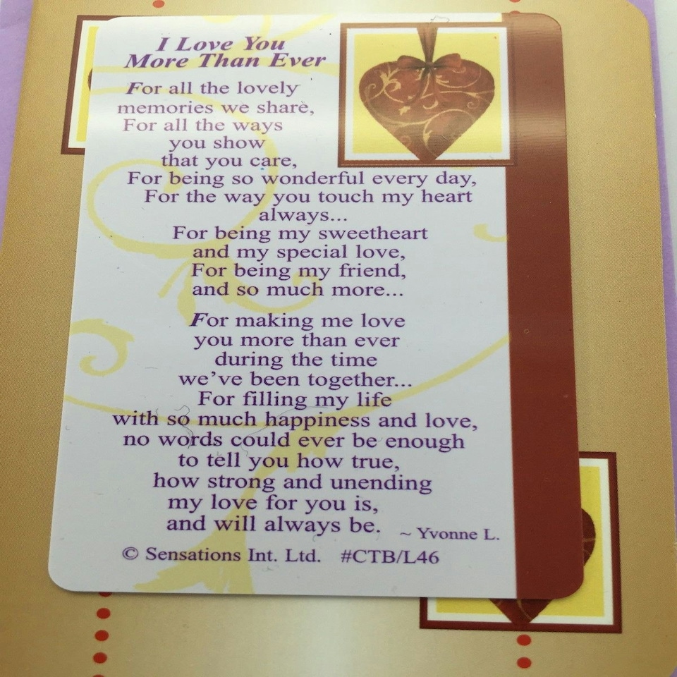 image 1 of I Love You More Than Ever (Sentimental Keepsake Wallet / Purse Card)