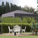 image 2 of Outsunny 3 x 3M Pop Up Gazebo, UPF 50 Foldable Canopy Tent with Wheeled Carrybag, 4 Leg Weight Bags, Height Adjustable Marquee Shelter 1 person easy setup for Outdoor Garden Patio Party, Dark Grey