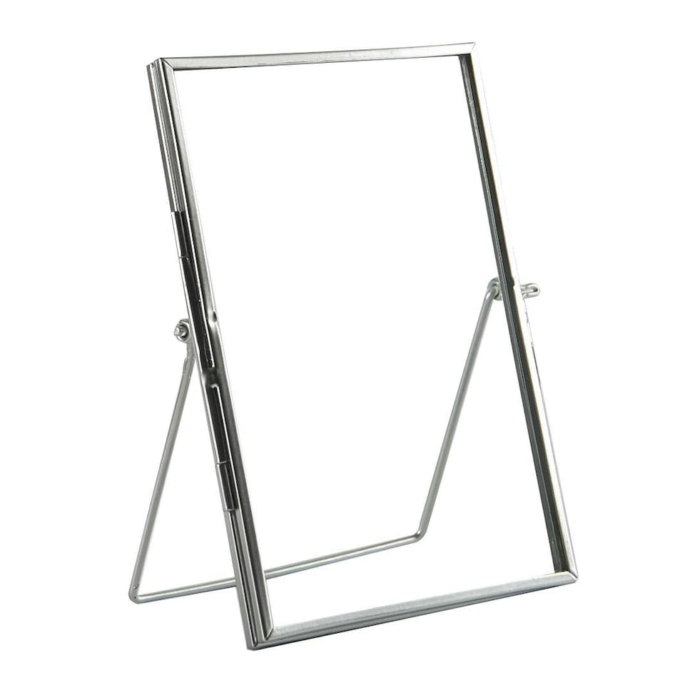 image 1 of Nicola Spring Standing Metal Photo Frames - 5" x 7" - Silver - Pack of 5 - Freestanding Picture Frame Display Frame Poster Frame Picture Display Silver | S