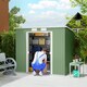 image 2 of Outsunny 7 x 4ft Lean to Garden Shed with Foundation Kit, Double Door and Vents, Outdoor Metal Storage Shed for Equipment Tools, Green