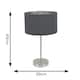 image 4 of ValueLights Charlie Brushed Chrome Table Lamp Charcoal & Chrome Shade & Bulb | Grey