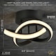image 6 of Modern LED Black Ceiling Light with Swirl Thick Metal Strip Creates 1253 Lumens | Black | Black | 1