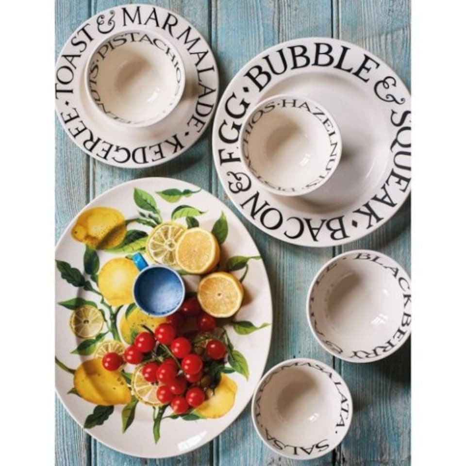 image 1 of Breakfast/Salad Plate: 1 x 22cm Emma Bridgewater Breakfast Plate Black Toast, Ceramic White