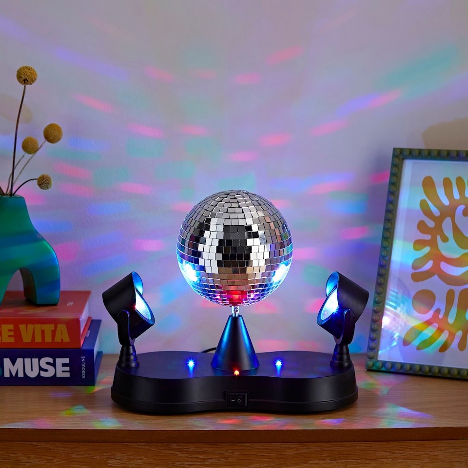 image 1 of ValueLights Disco Sky Light Projector Black Illuminated Decoration and Integrated LED 5W Neutral White Bulb