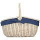 image 6 of White Wash Finish Oval Wicker Basket with Lining Red | Red And White Checked | One Size