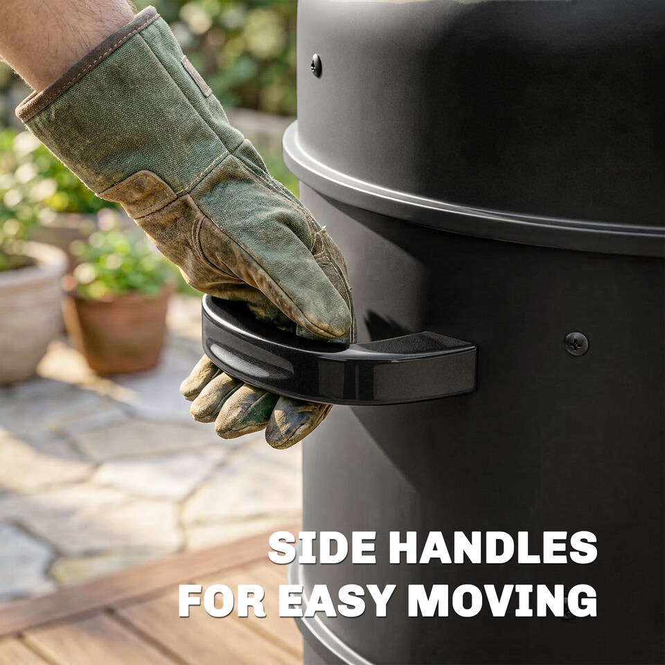 image 1 of Outsunny 3-in-1 Vertical Charcoal Smoker with 2 Grill Grates, Thermometer