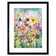 image 1 of Bright Wildflower Floral Blooms Folk Art 9x7" Black Framed Wall Art Print