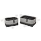 image 10 of JVL Kenzi Set of 2 Rectangular Storage Baskets with Lids, Practical Home Organisation, Light Grey