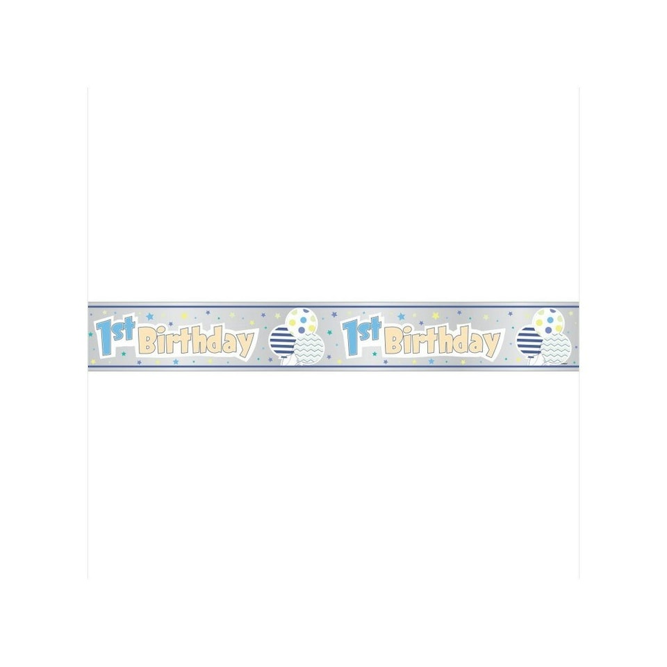 Unique Party 1st Birthday Banner - Blue - One Size