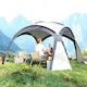 image 2 of Outsunny Outdoor Gazebo Event Dome Shelter Party Tent for Garden Cream and Blue