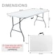 image 2 of 5ft Folding Table Trestle Camping Party Picnic BBQ Stall Garden Indoor Outdoor | White