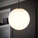 image 2 of ValueLights Metropolis Large White Glass Globe Pendant Light Shade | Silver