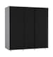 image 1 of 120cm 3 Sliding Doors Children Kids Wardrobe Bedroom Storage Closet Hanging Rail | Multi | Grey with Black Doors | 1