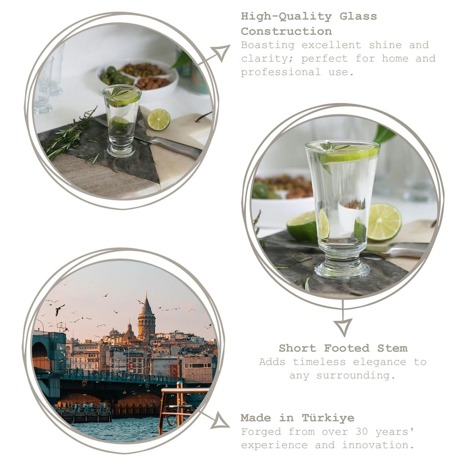 image 1 of LAV Troya Glass Footed Tumblers - 150ml - Pack of 12 Clear