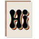 image 1 of Hi Midcentury Modern Rainbow Font Typography Thinking Of You Greeting Card