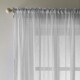 image 2 of Pair of Eden Silver 100% Recycled Voile Panels 183 cm (72 inch) Rod Pocket Panels for Bedroom and Living Room