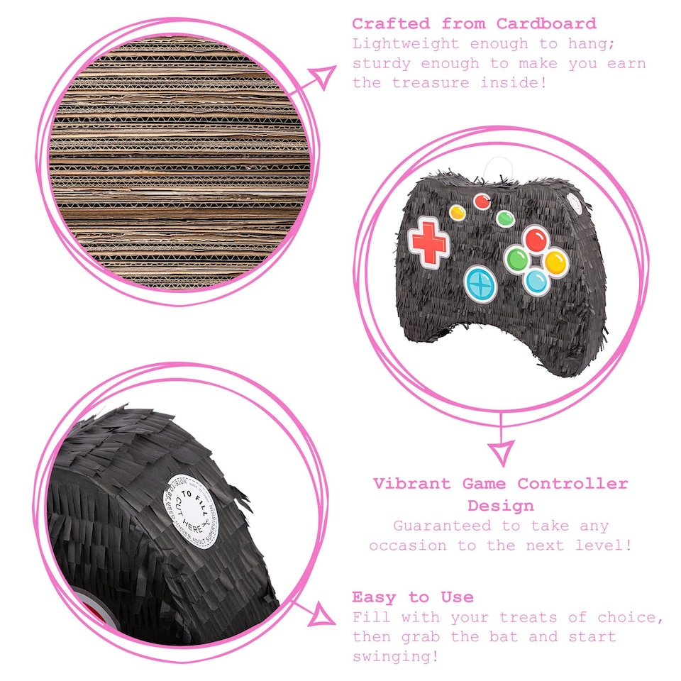 image 1 of Fax Potato 3pc Game Controller Pinata Set with Stick & Blindfold - Blue Stick