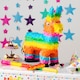 image 5 of Pinatas Donkey Cardboard Pinata, Stick and Blindfold Set - W40cm x D13cm x H55cm - Multi