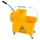 image 1 of 2 x Yellow 20L Strong Durable Floor Cleaning Commercial Kentucky Dual-Buckets & Wringer System With Wheels & Handle
