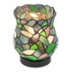 image 4 of Dragonfly Themed Open Top Blue and Green Stained Glass Tiffany Lamp