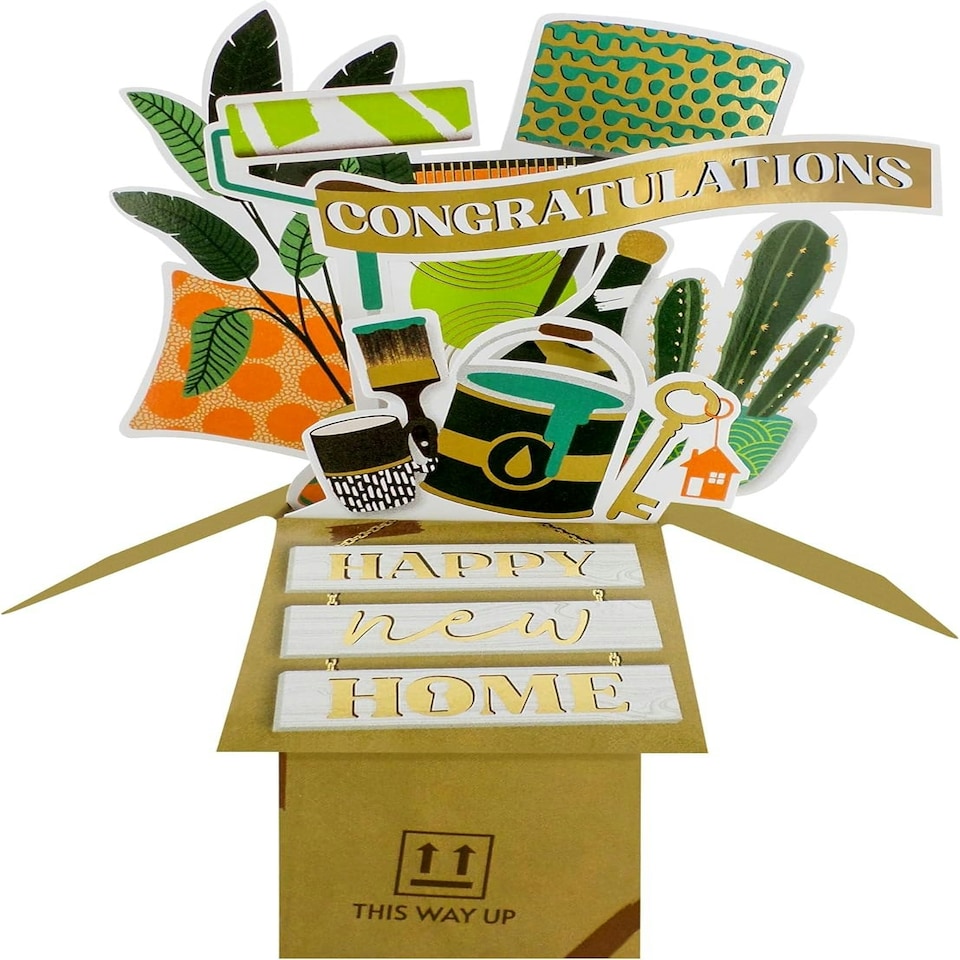 image 1 of Congratulations Happy New Home Pop Up Greeting Card