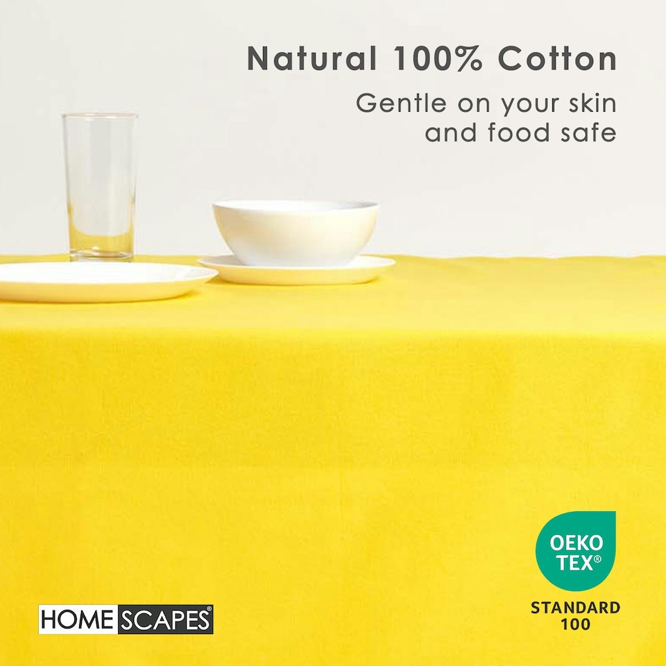image 1 of Homescapes Yellow Tablecloth - 178 x 300 cm Yellow