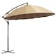 image 1 of Outsunny 3m Cantilever Shanghai Parasol Garden Hanging Banana Sun Umbrella with Crank Handle, 18 Sturdy Ribs and Cross Base, Beige
