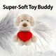 image 9 of Puppy Soft Toy Brown 26cm Puppy Plush With Red Love Heart Cuddly Toy Dog